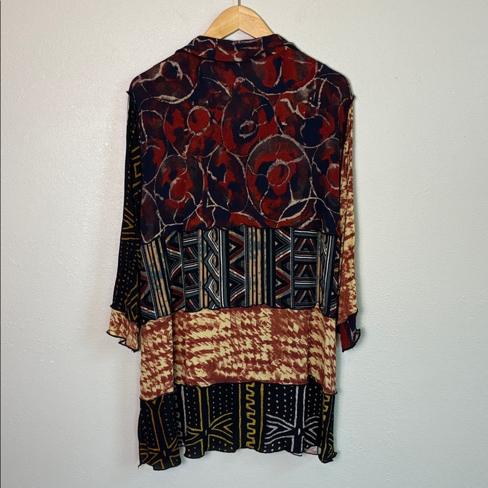 JOHN MARK Size Large Artsy Patchwork Exposed Seam… - image 6